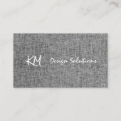 Carte De Visite Initiales | Fabric Grey Texture Arrière - plan (Devant)