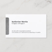 Carte De Visite Initiales | Fabric Grey Texture Arrière - plan (Dos)