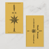 Carte De Visite Initiales fléchées du Rose de boussole (Devant / Derrière)