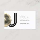 Carte De Visite Initiales Gold disco ball deejay (Dos)