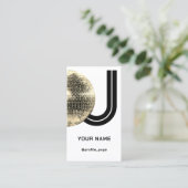 Carte De Visite Initiales Gold disco ball deejay (Debout devant)