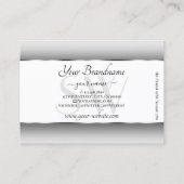 Carte De Visite Initiales gris et blanc Ombre Argent Oval Frame (Dos)