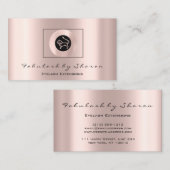 Carte De Visite Initiales Logo du blogueur Rose de mode Zodiac LIo (Devant / Derrière)