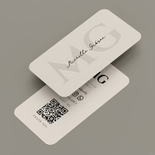 Carte De Visite Initiales marketing moderne Sable professionnel Be