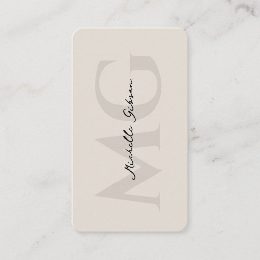 Carte De Visite Initiales marketing moderne Sable professionnel Be (Devant)