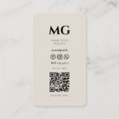 Carte De Visite Initiales marketing moderne Sable professionnel Be (Dos)