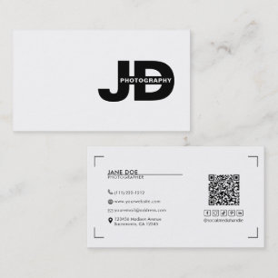 Carte De Visite Initiales Minimales Modernes Appareil Photo Photog