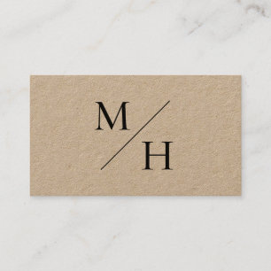 Carte De Visite Initiales minimalistes modernes diagonales Monogra