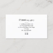 Carte De Visite Initiales minimes du Carré du logo Monogramme Prof (Dos)
