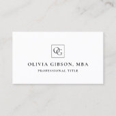 Carte De Visite Initiales minimes du Carré du logo Monogramme Prof (Devant)
