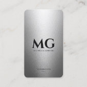 Carte De Visite Initiales minimes en argent professionnel (Devant)