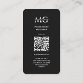 Carte De Visite Initiales minimes en argent professionnel (Dos)