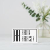 Carte De Visite Initiales minimes modernes et logo de nom (Debout devant)