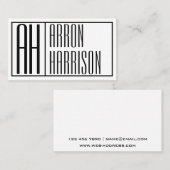 Carte De Visite Initiales minimes modernes et logo de nom (Devant / Derrière)