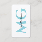 Carte De Visite Initiales minimes Professionnels Bleu Oeuf Moderne (Devant)