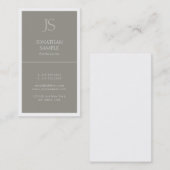 Carte De Visite Initiales modernes Élégant Chic Modèle Professionn (Devant / Derrière)