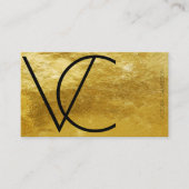 Carte De Visite Initiales modernes Gold Foil Simple (Devant)