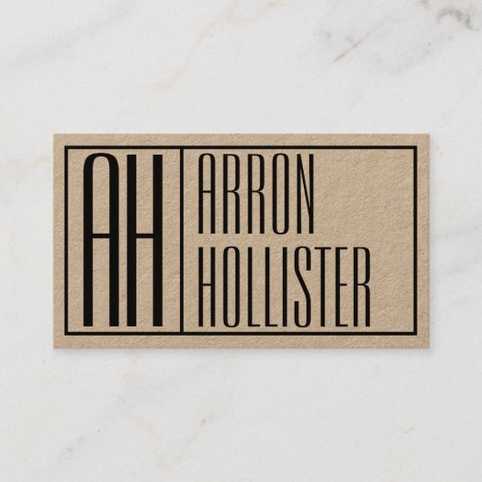 Carte De Visite Initiales Modernes & Logo de Nom (Devant)