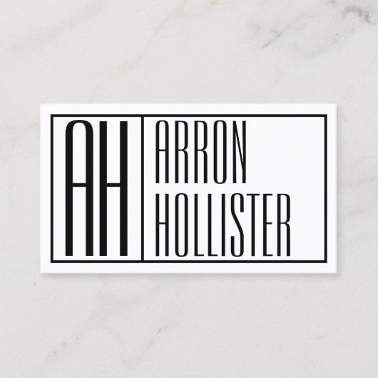 Carte De Visite Initiales Modernes & Logo de Nom (Devant)