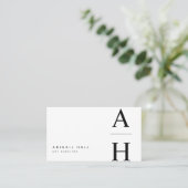 Carte De Visite Initiales Modernes Minimalistes (Debout devant)