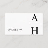 Carte De Visite Initiales Modernes Minimalistes (Devant)