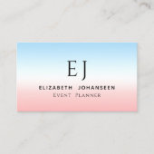 Carte De Visite Initiales modernes Monogramme Bleu rose Blanc Dégr (Devant)