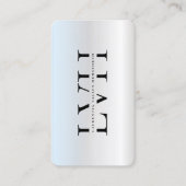 Carte De Visite Initiales modernes Monogramme Professionnel Argent (Devant)