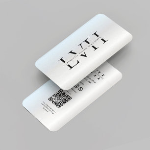 Carte De Visite Initiales modernes Monogramme Professionnel Argent