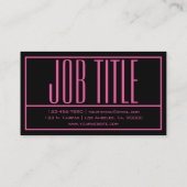 Carte De Visite Initiales modernes & Nom Logo Rose/Noir (Dos)