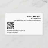Carte De Visite Initiales Monogramme Chic QR Rose Professionnel (Dos)