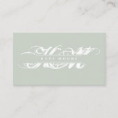 Carte De Visite Initiales Monogramme Chic Vert Sauge Professionnel (Devant)