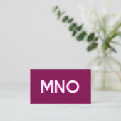 Carte De Visite Initiales Monogramme Modernes avec Ombre Portée (Debout devant)