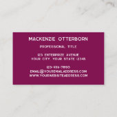 Carte De Visite Initiales Monogramme Modernes avec Ombre Portée (Dos)