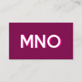 Carte De Visite Initiales Monogramme Modernes avec Ombre Portée (Devant)