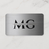 Carte De Visite Initiales monogramme noir gris professionnel (Devant)