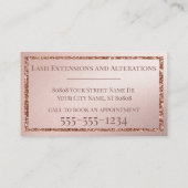 Carte De Visite Initiales Monogramme Pailletées de Rose Doré Glamo (Dos)
