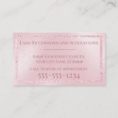Carte De Visite Initiales Monogramme Pailletées Rose Foncé Élégant (Dos)