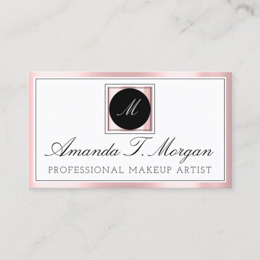 Carte De Visite Initiales Monogramme Planificateur d'événements ro (Devant)