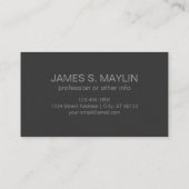 Carte De Visite Initiales Monogrammées Modernes | Gris Foncé (Dos)