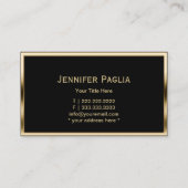 Carte De Visite Initiales Monogrammes "JP" Gold encadrés sur mesur (Dos)