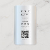 Carte De Visite Initiales Monogrammes modernes Argent professionne (Dos)