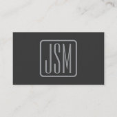 Carte De Visite Initiales monogrammes modernes | Dark Gray (Devant)