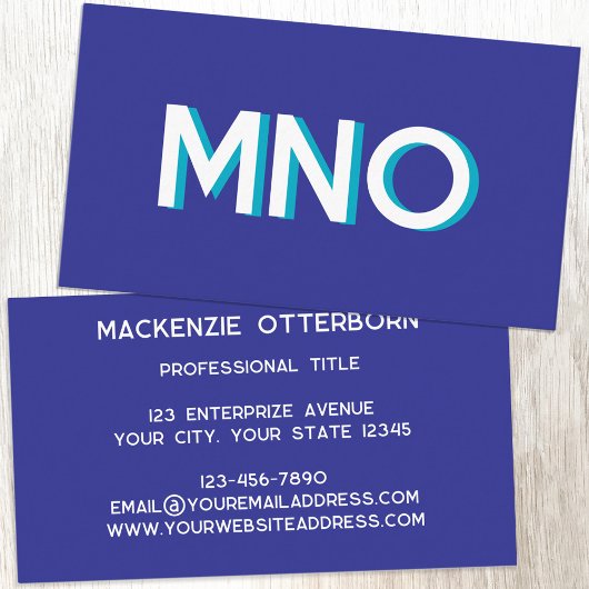 Carte De Visite Initiales Monogrammes modernes ombre portée