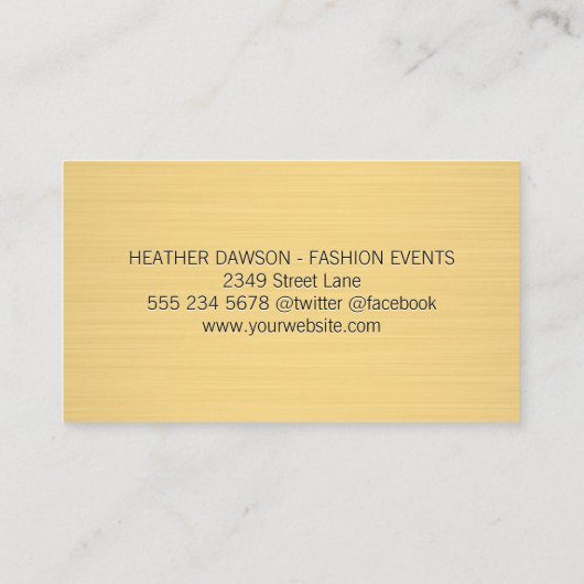 Carte De Visite Initiales monographiques classiques | Texture or (Dos)