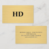 Carte De Visite Initiales monographiques classiques | Texture or (Devant / Derrière)