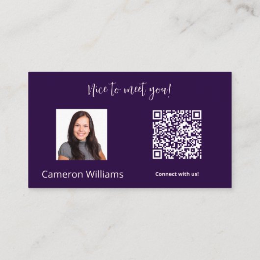 Carte De Visite Initiales Nice à vous rencontrer! Connectez-Vous A (Dos)