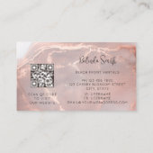 Carte De Visite Initiales Noir Marbre Encre Or Rose (Dos)