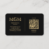 Carte De Visite Initiales professionnelles Elégant Noir moderne (Dos)