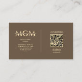 Carte De Visite Initiales professionnelles élégantes Faux or marro (Dos)