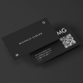 Carte De Visite Initiales professionnelles minimales en noir simpl